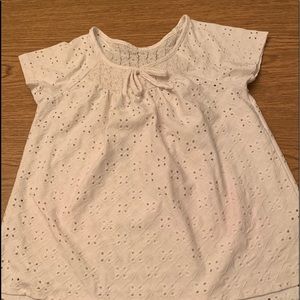 Girls Ivory S/S Eyelet Blouse, G122
